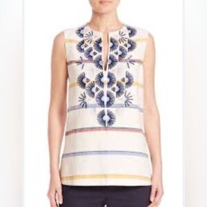 Tory Burch Avery Cotton & Linen Sleeveless Tunic, worn once. Size 2